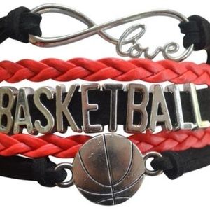 Girls Basketball Bracelet - Red & Black